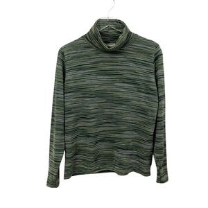 Missoni Sport | Wool Blend Green Variegated Stripe Turtleneck Italian Size 50
